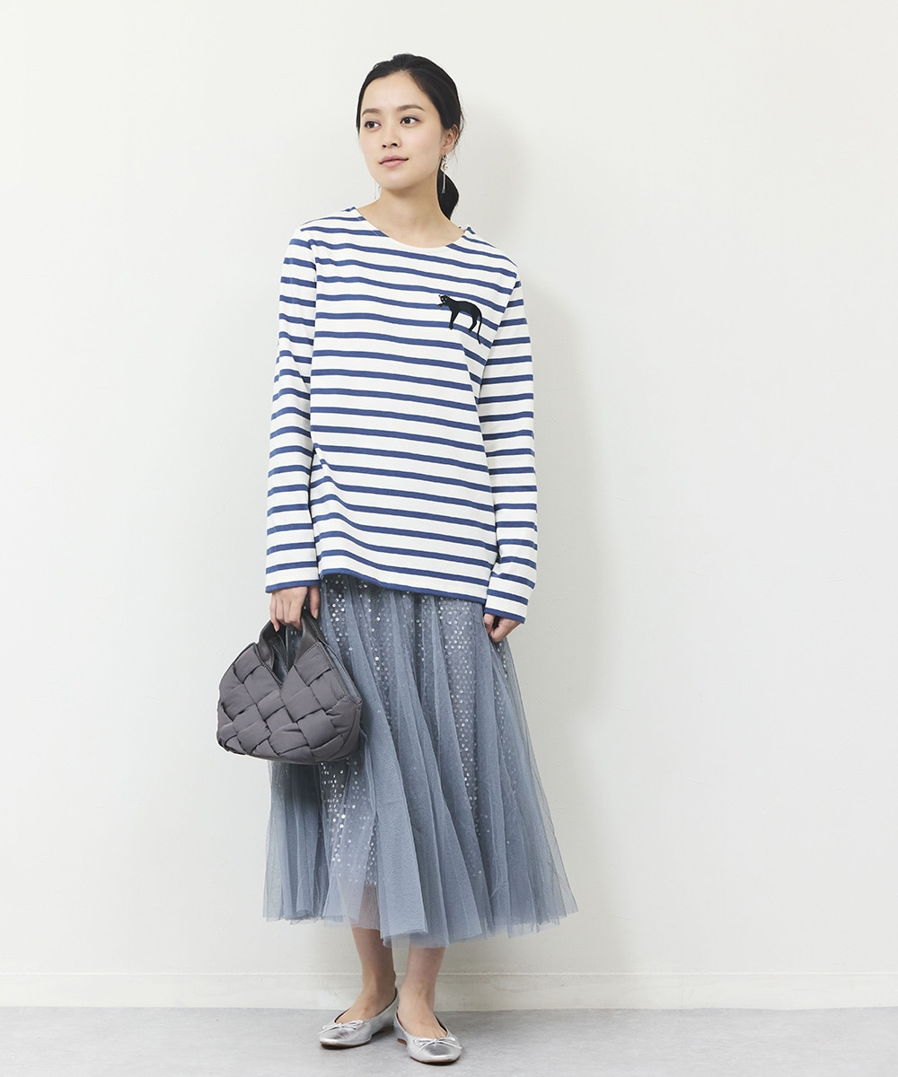 スパンコールチュールスカート