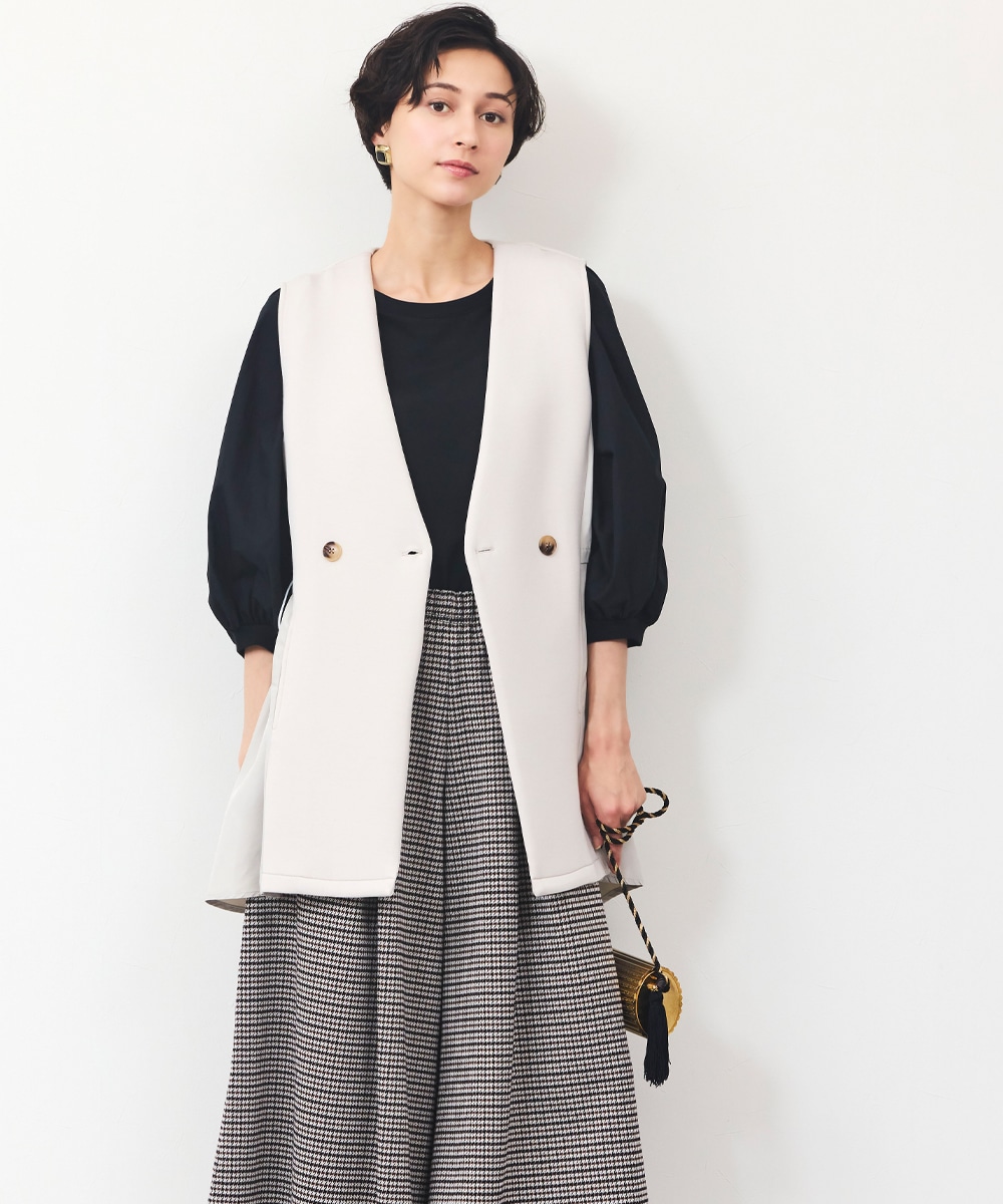 異素材ドッキングジレ