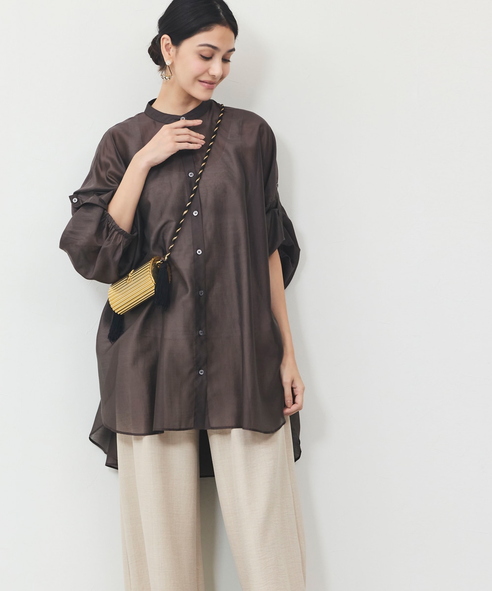 スタンドシャツチュニック