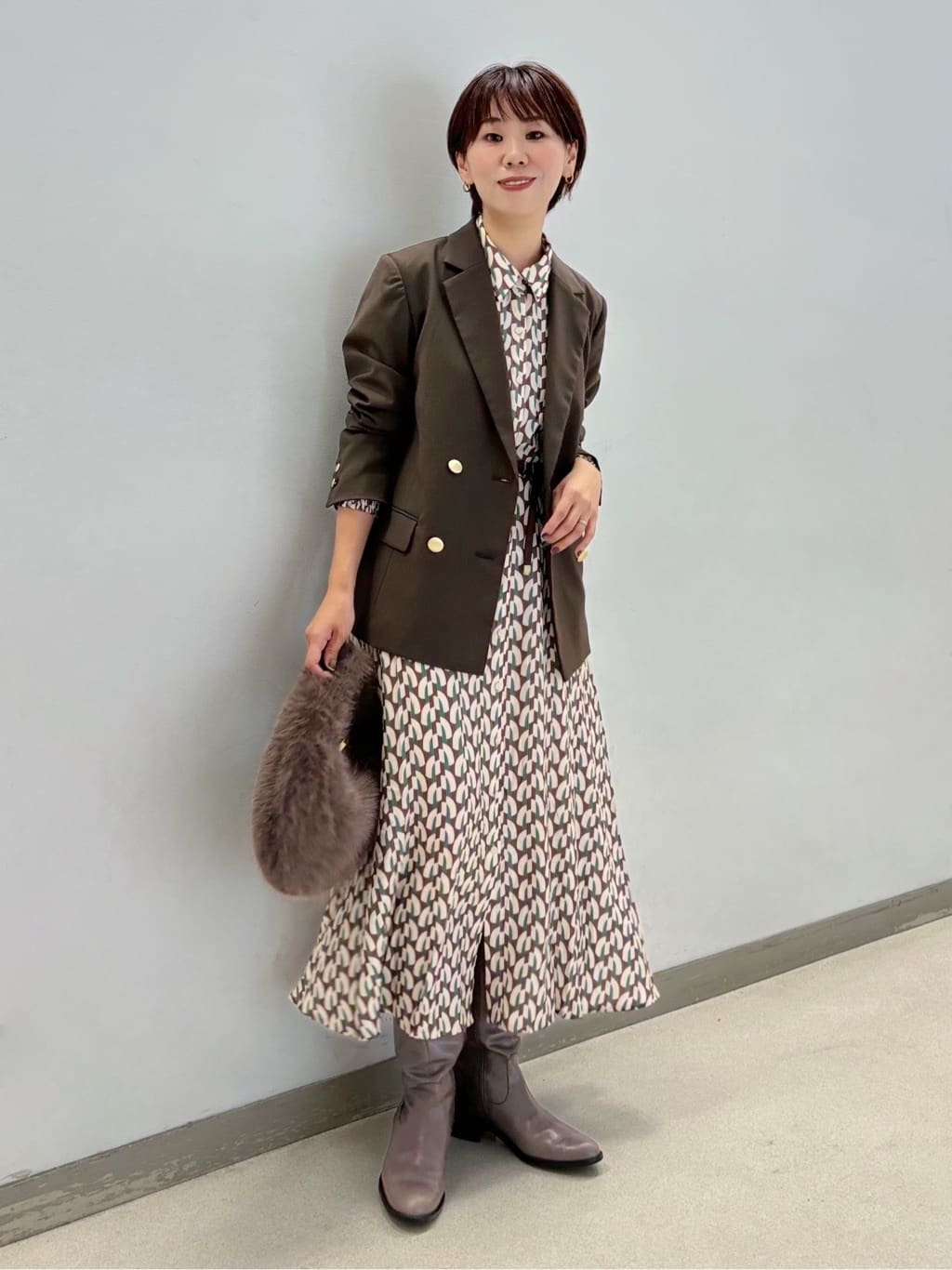 ウール調ダブルジャケット