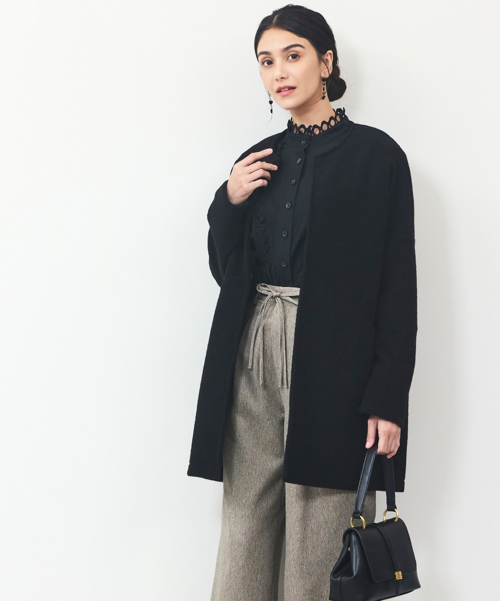 ウール混カラーコート