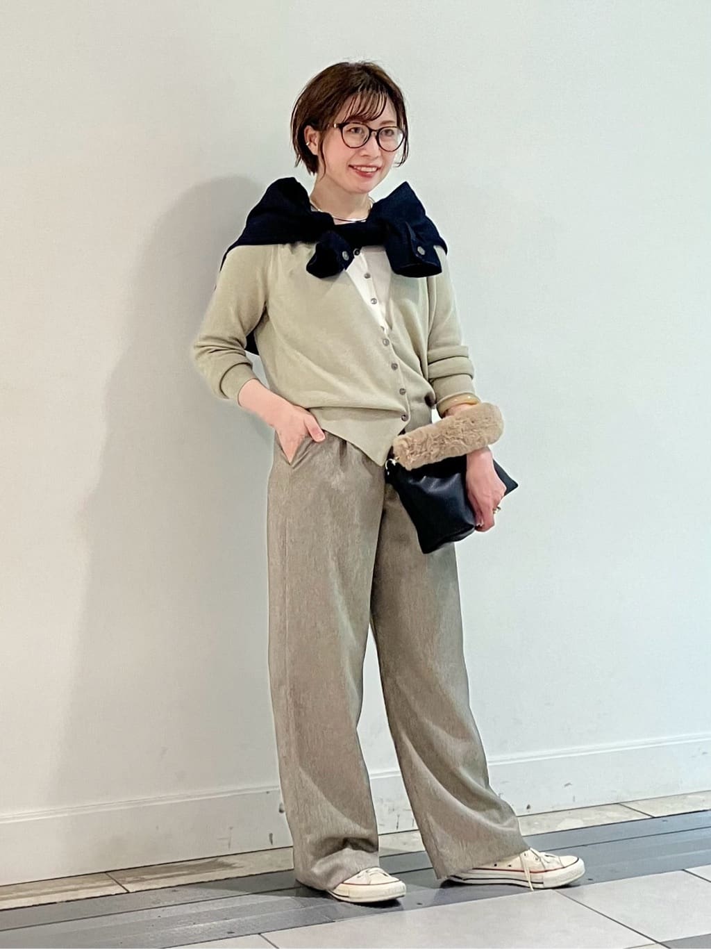ウール調タックパンツ