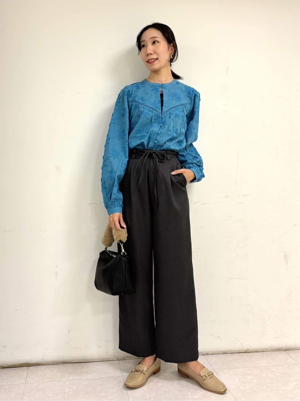 ウール調タックパンツ