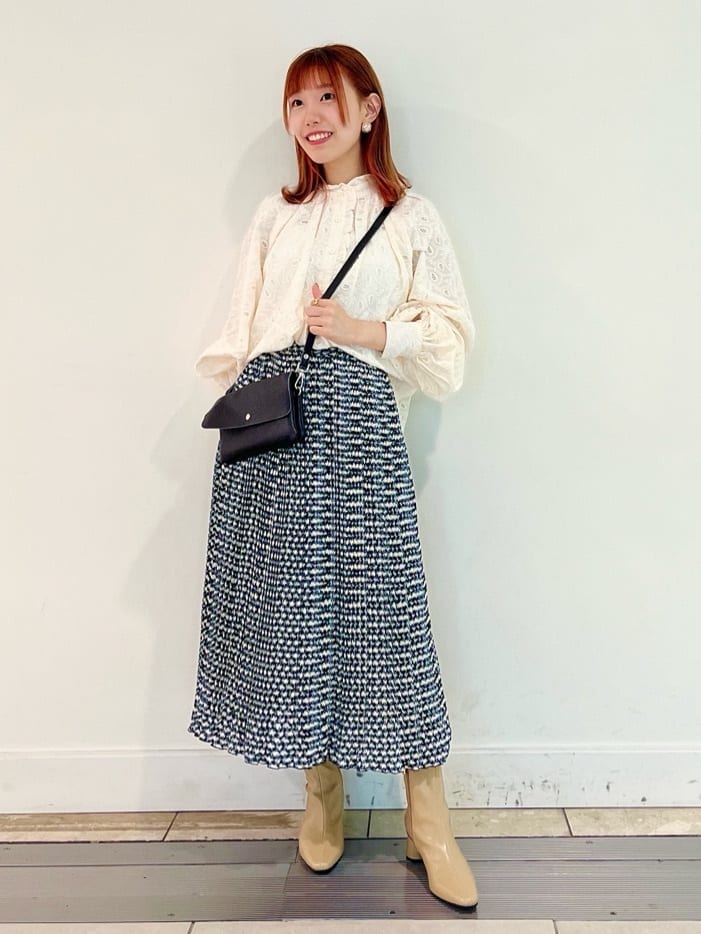 ジオメトリックプリントプリーツスカート