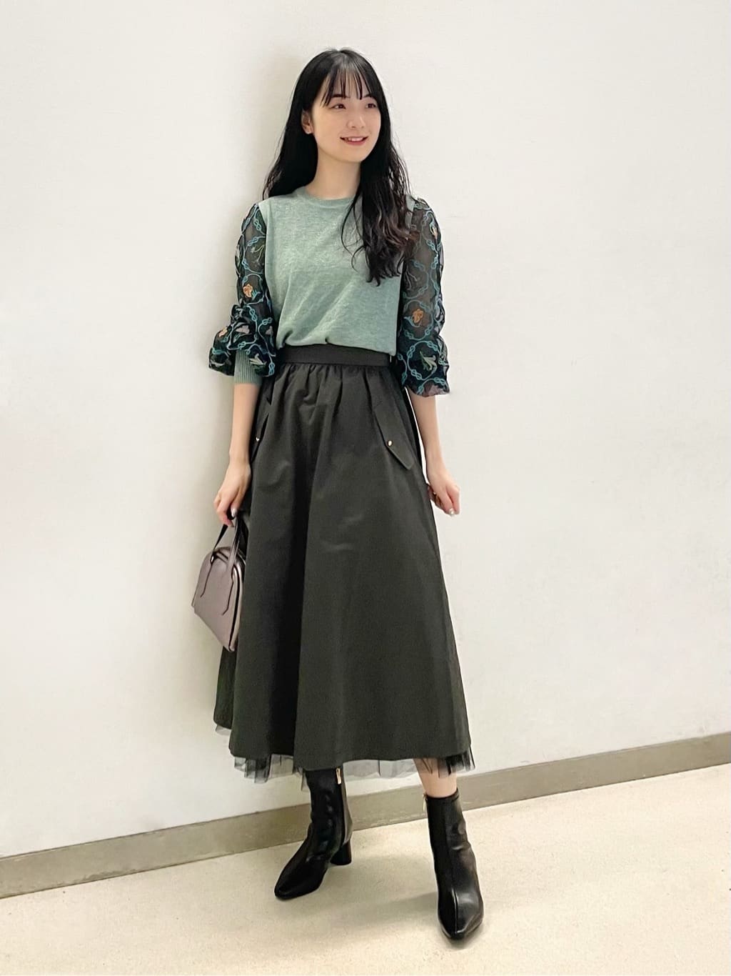 パニエ付きギャザースカート