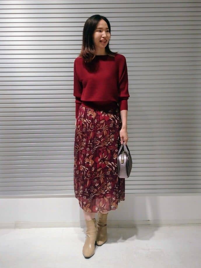 フラワープリーツスカート