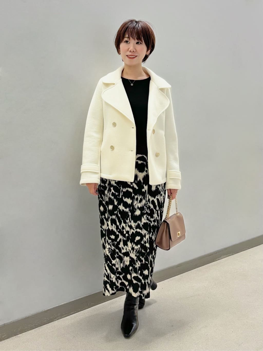 ぼかし柄プリーツ切り替えワンピース