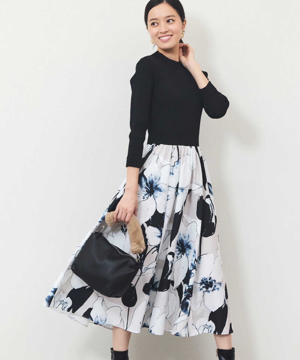 BIGフラワー切り替えワンピース