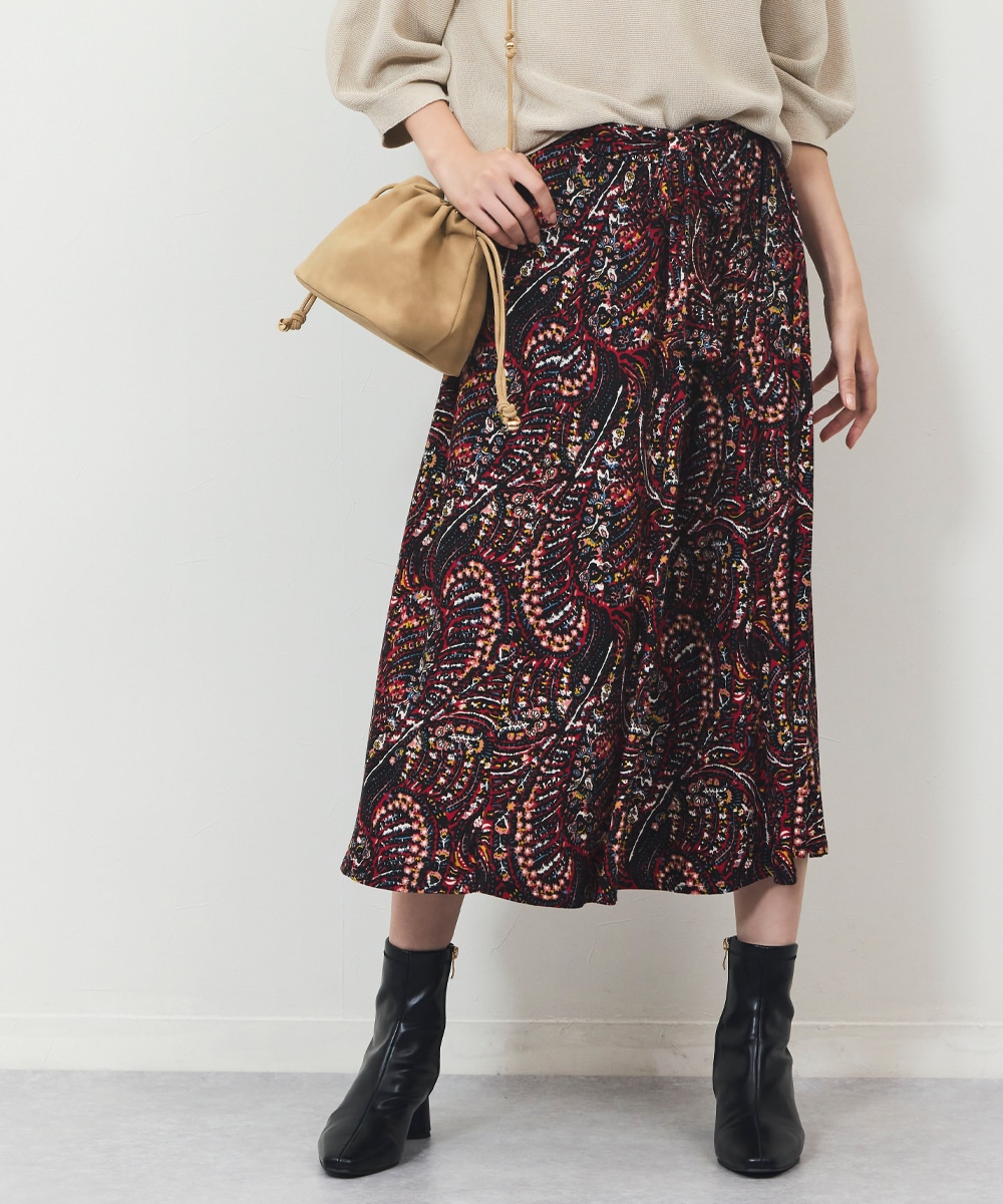 ペイズリージャージスカート