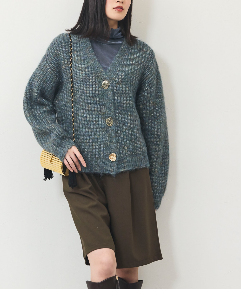 BIGボタンカーディガン