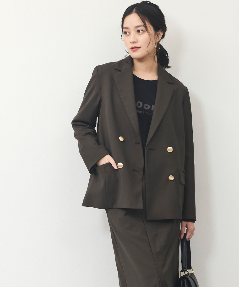 ウール調ダブルジャケット