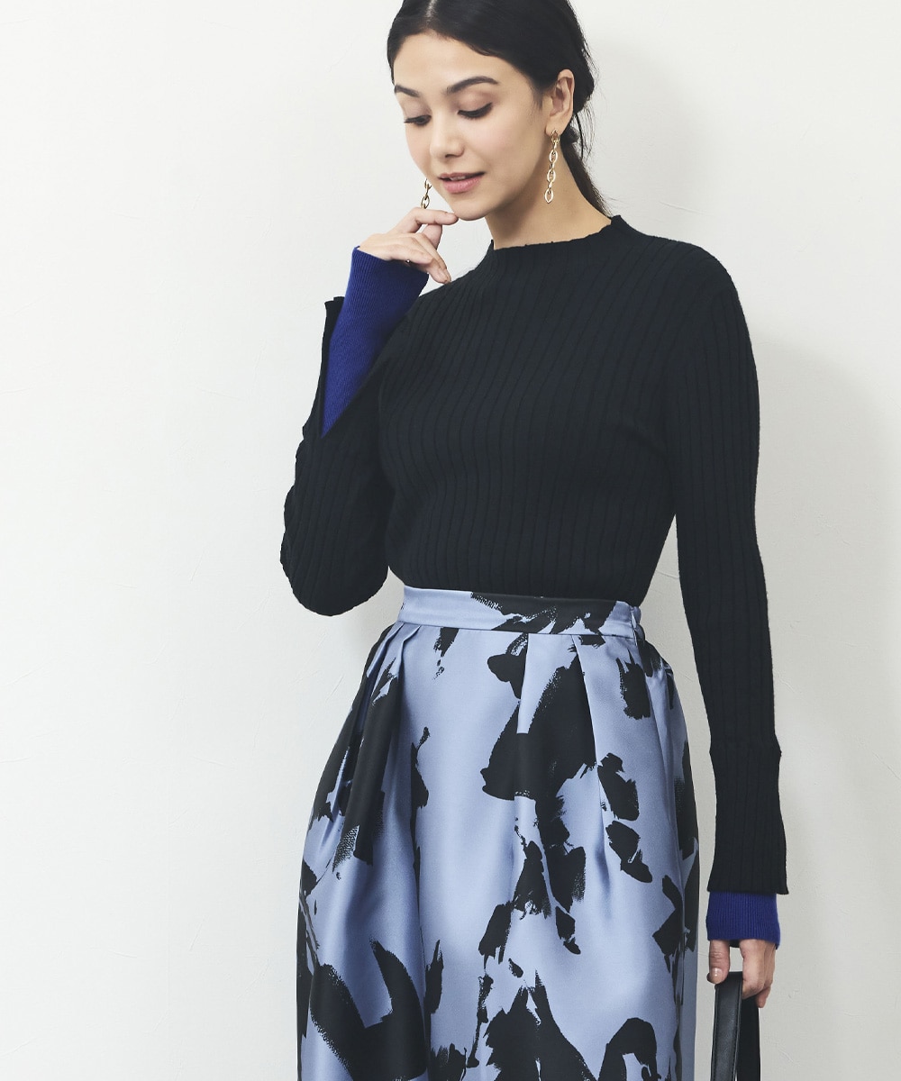 配色リブプルオーバー