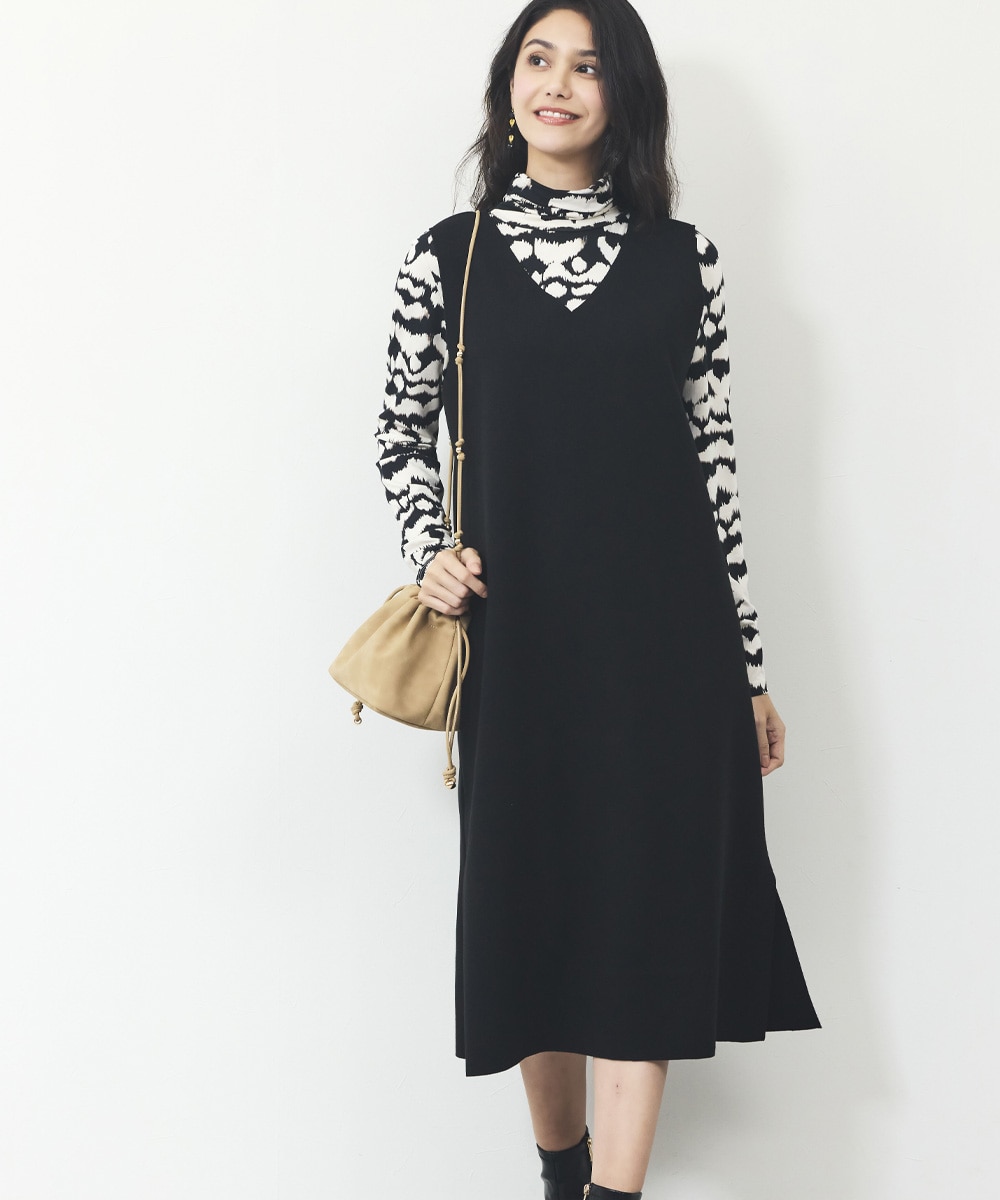 Aラインニットワンピース