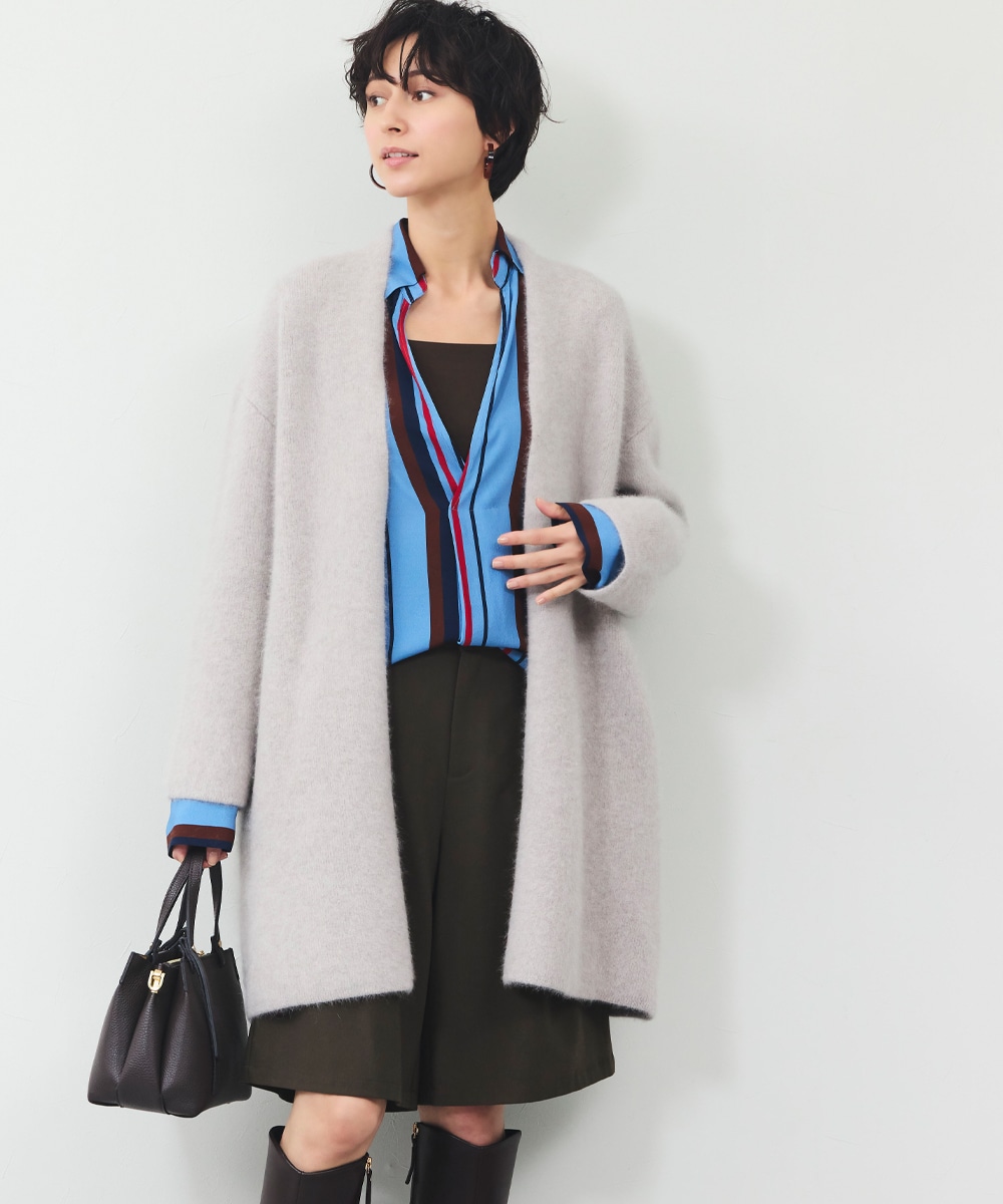 FOX混ニットコート