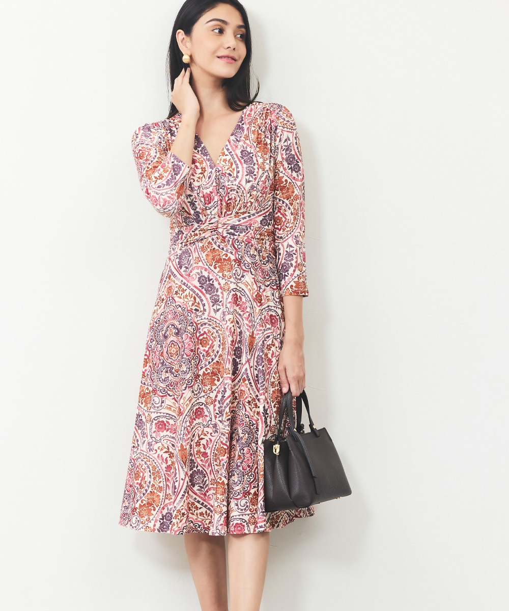 ペイズリージャージワンピース