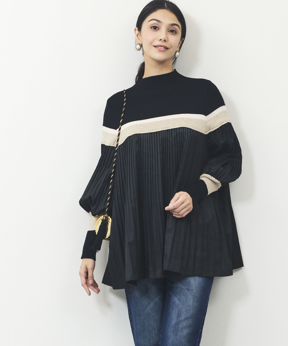 プリーツ切り替えチュニック