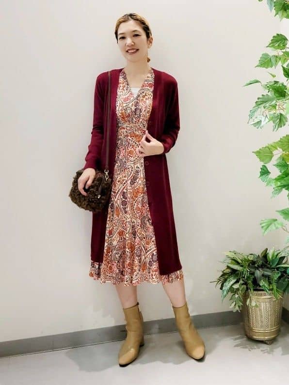 ボタンロングカーディガン