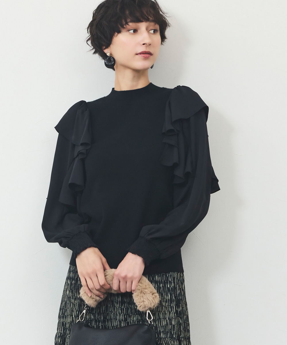 フリルスリーブプルオーバー