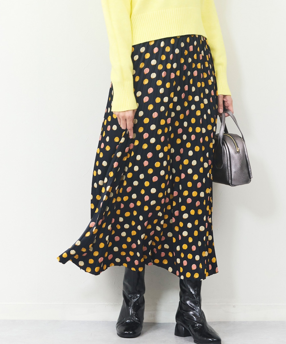 カラフルドットプリーツスカート