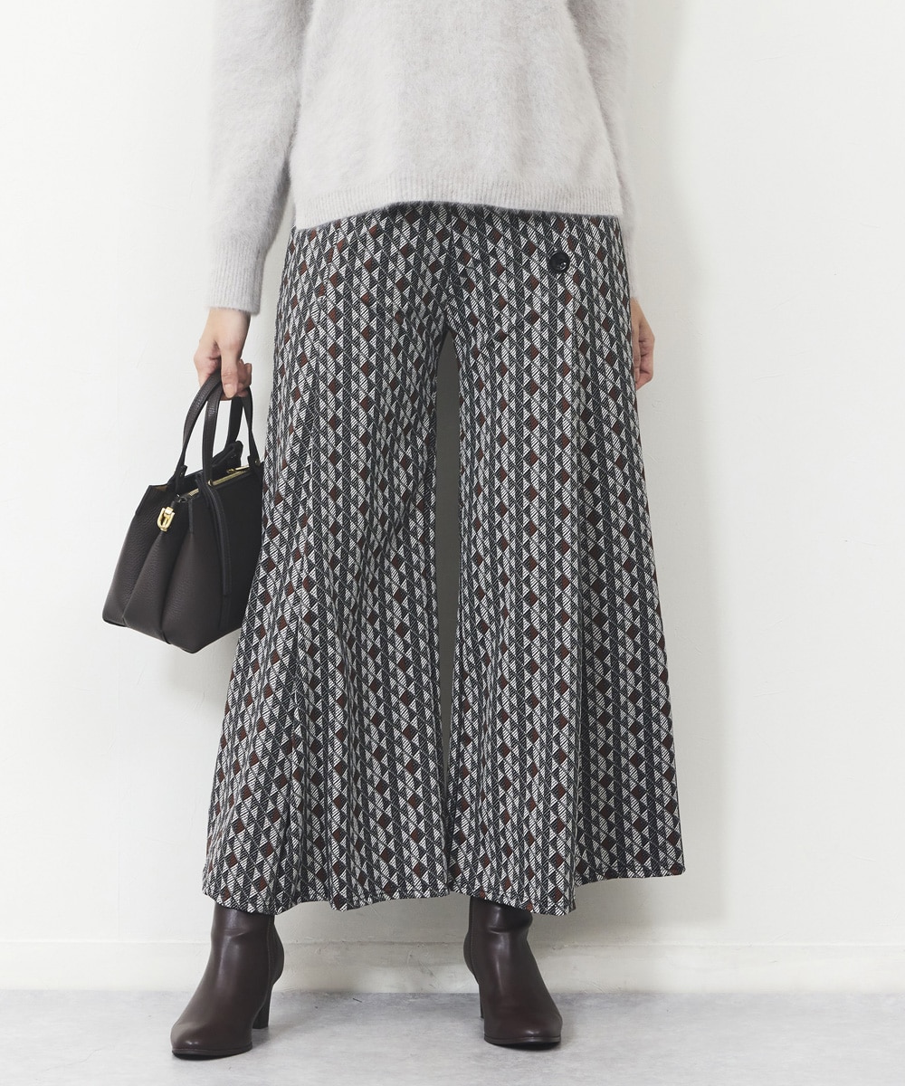 スクエア柄ジャカードパンツ
