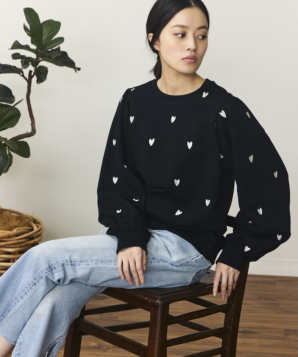 ハート刺繍スウェット