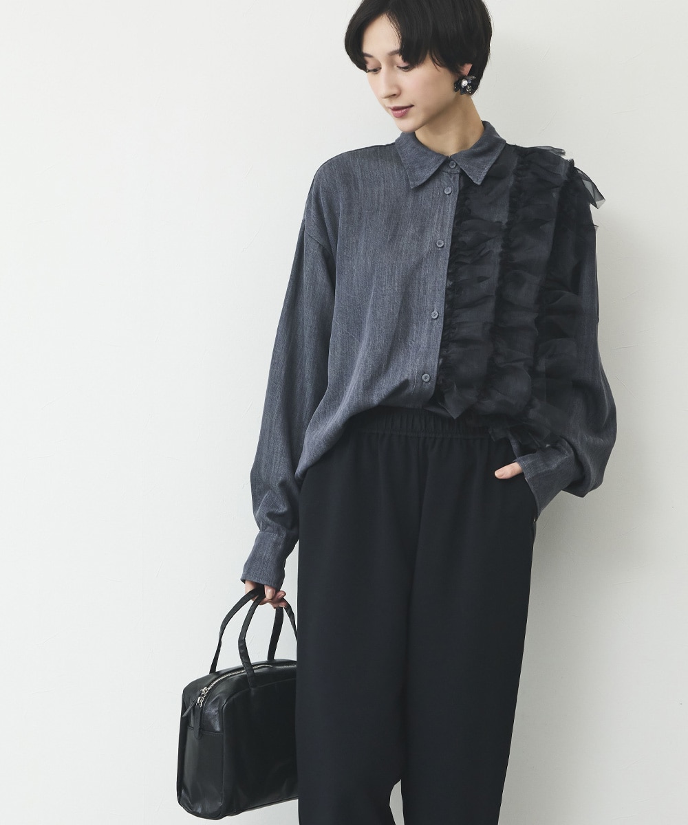 フリルデザインシャツ