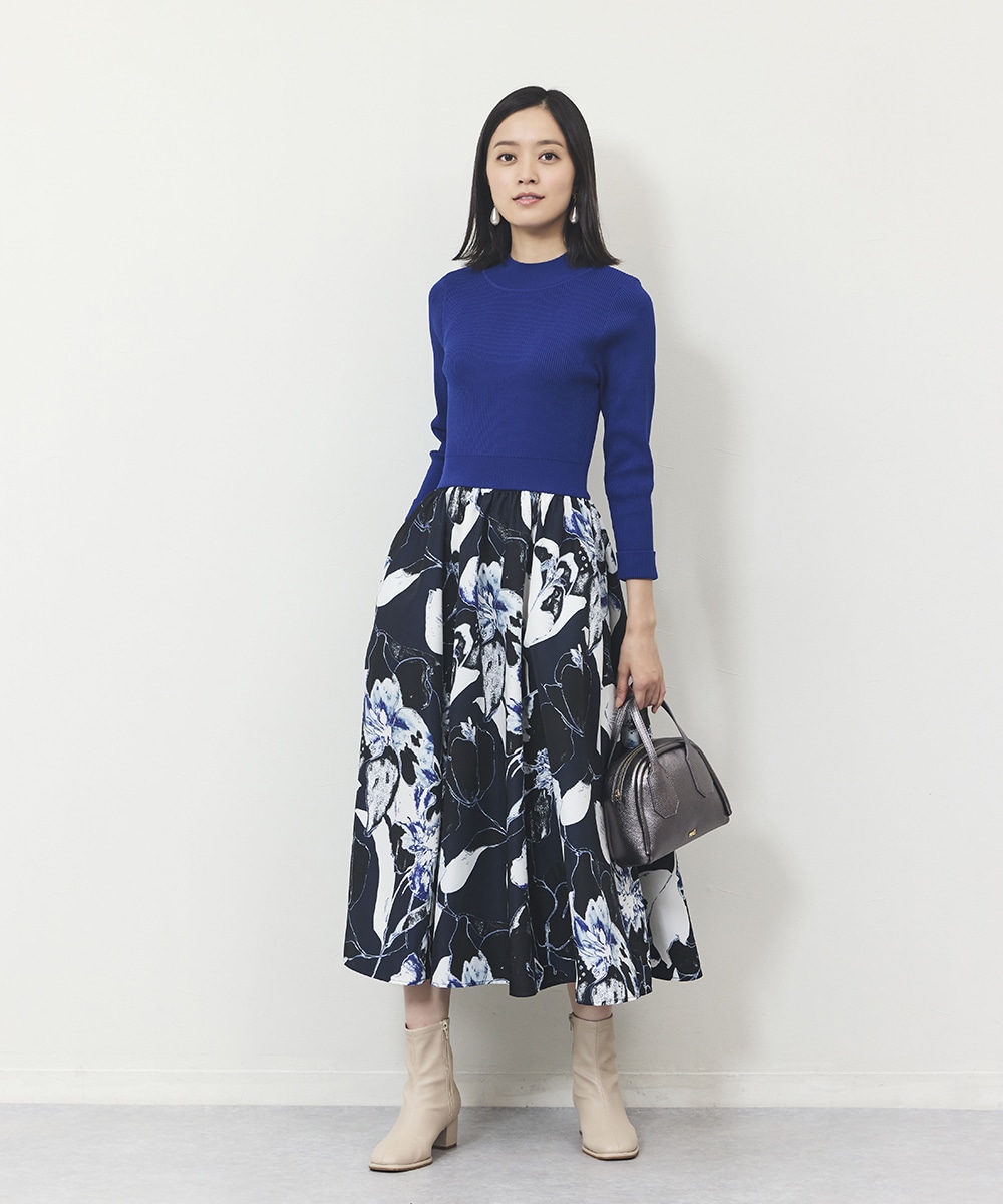 BIGフラワー切り替えワンピース