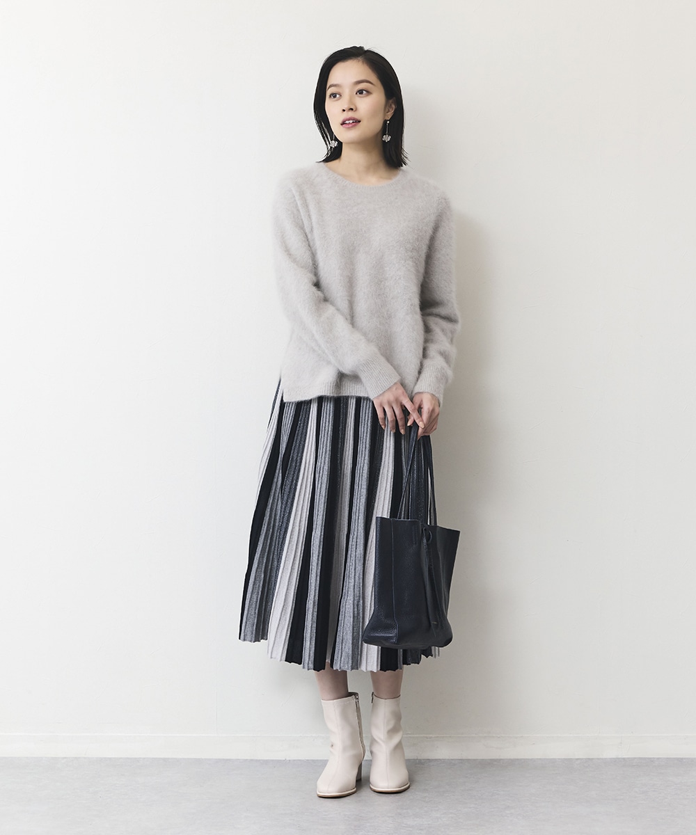 ラメストライプニットスカート