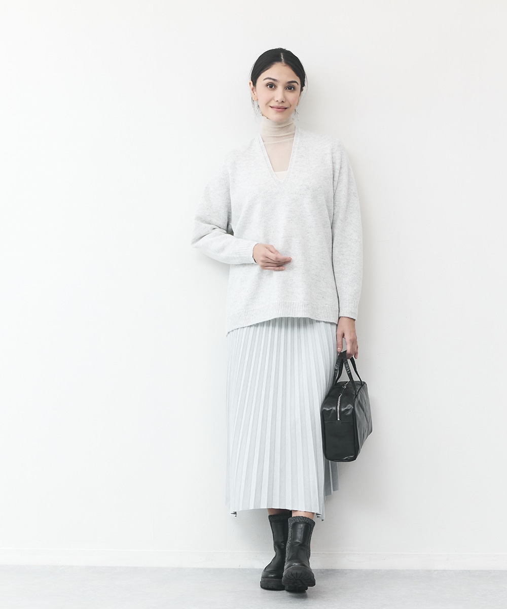 フェイクスエードプリーツスカート