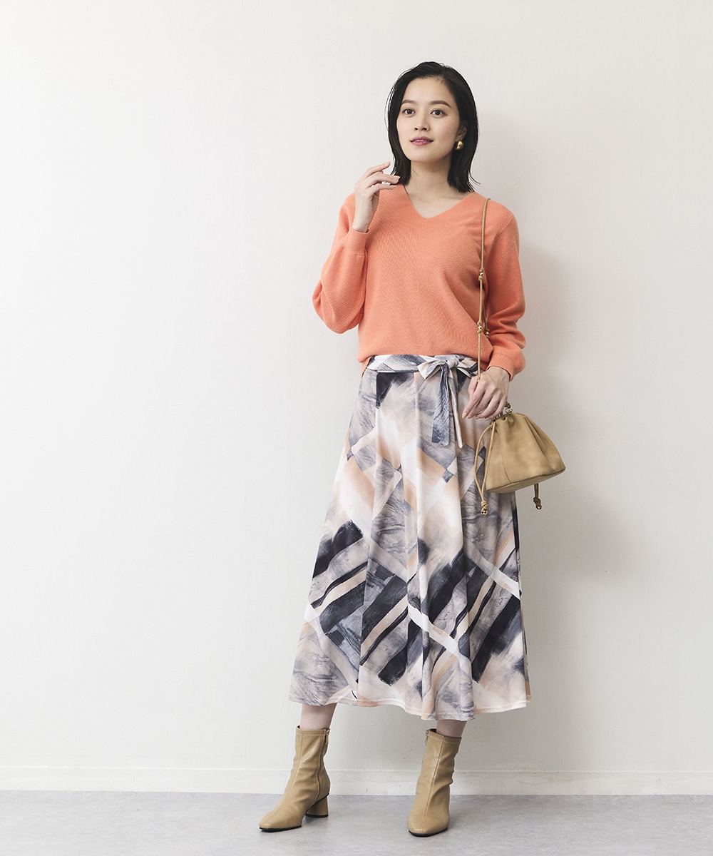 チェックプリントジャージスカート