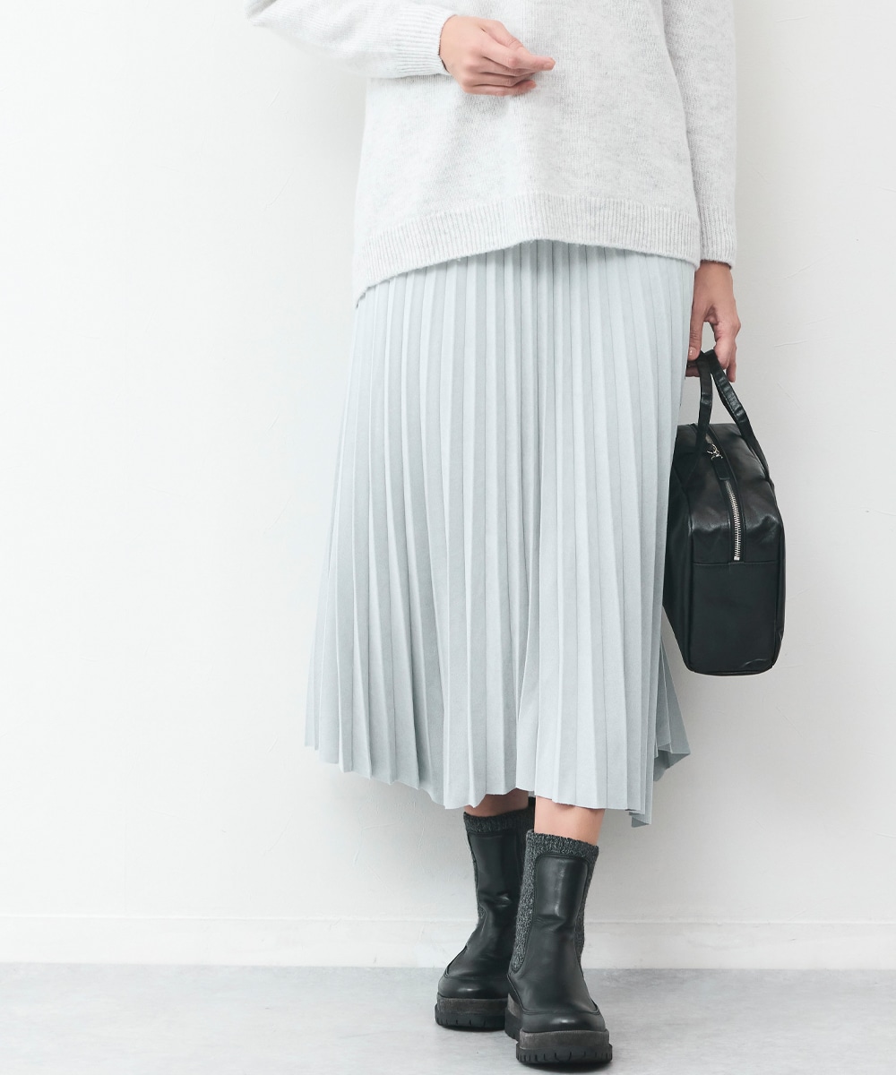 フェイクスエードプリーツスカート
