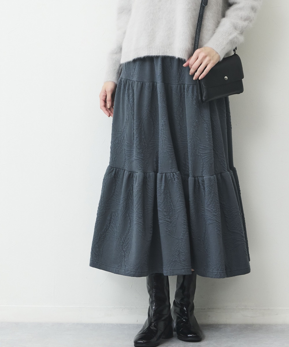 リーフジャカードティアードスカート