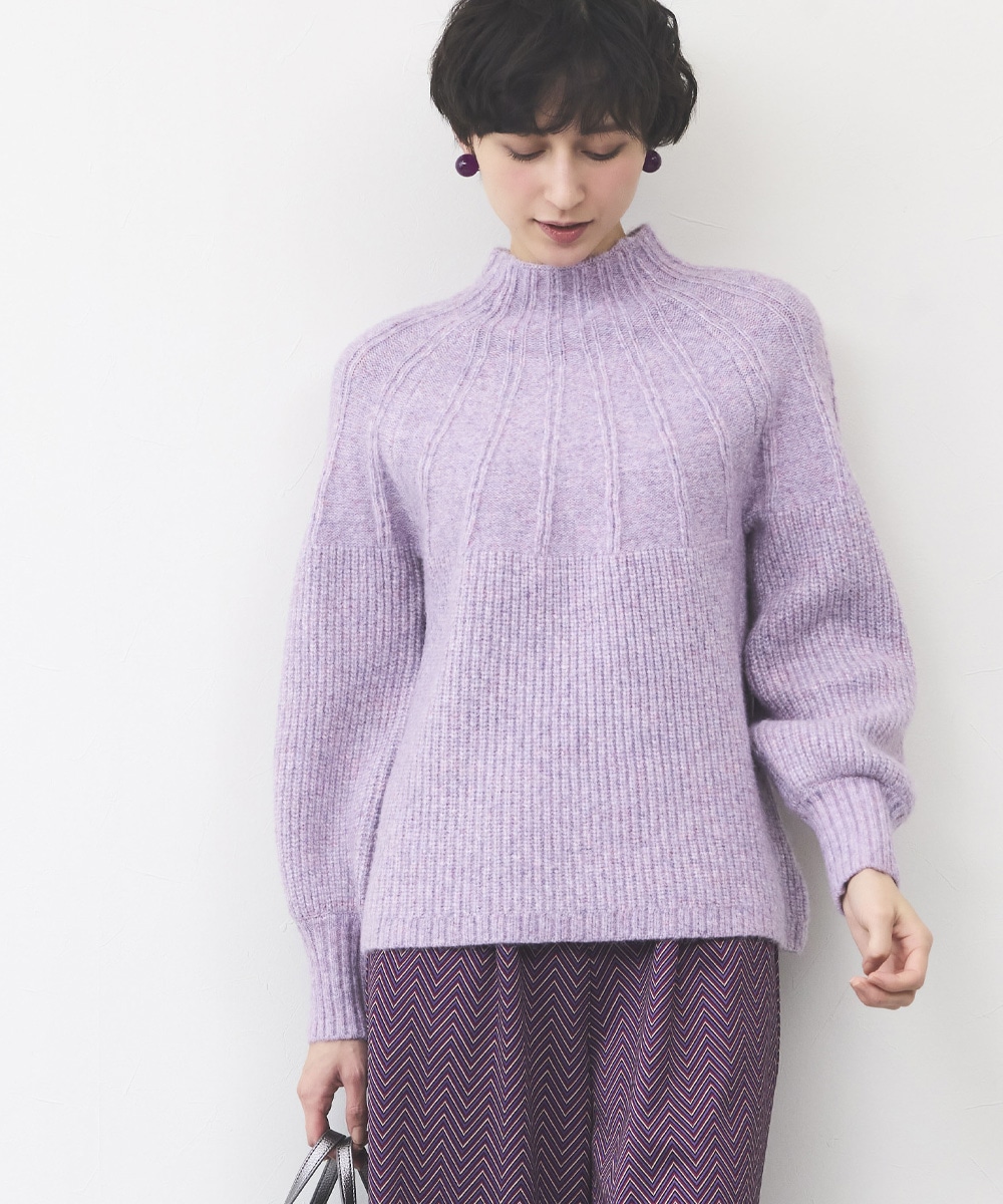 ボトルネックプルオーバー