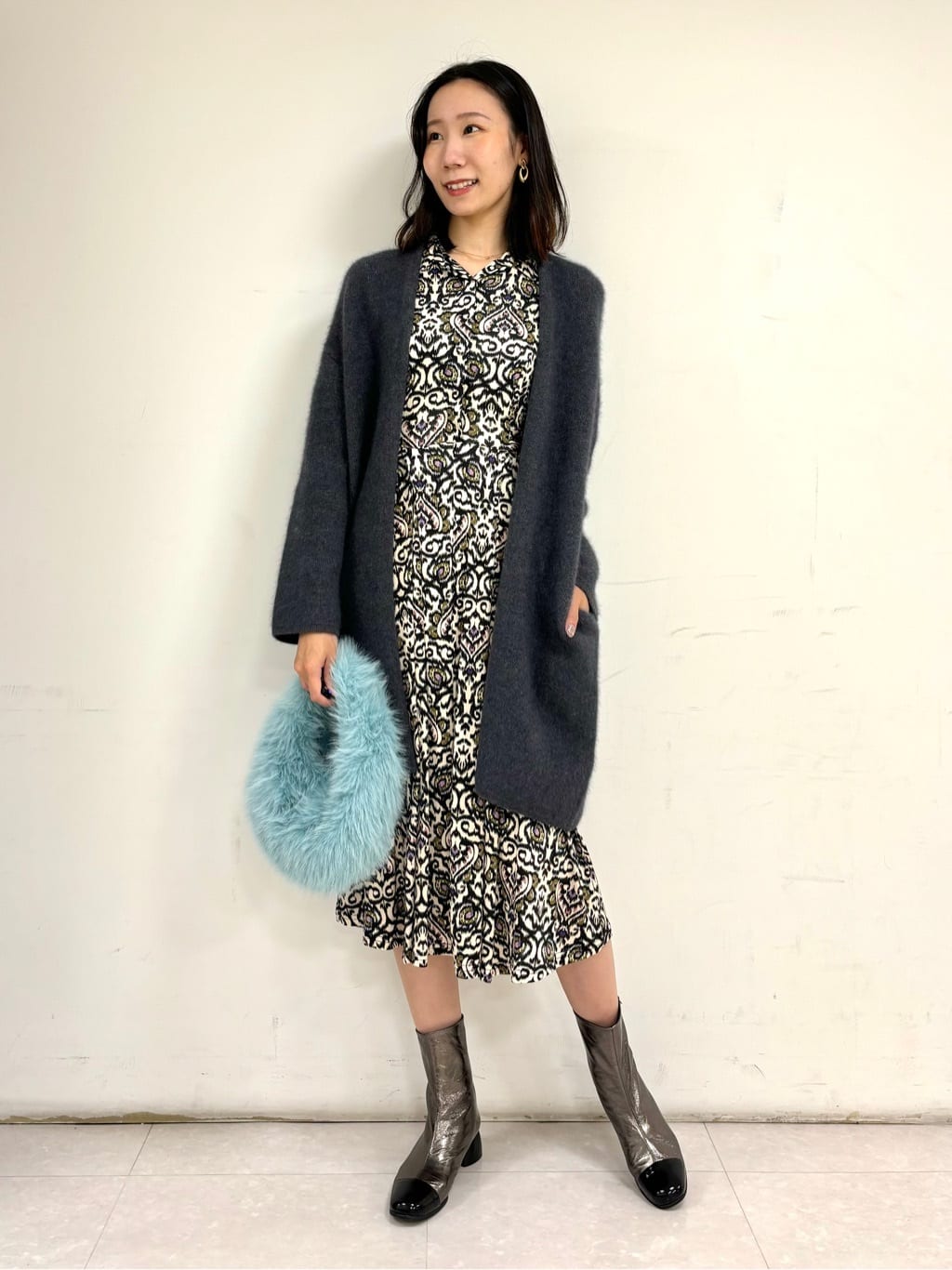 ぼかしアラベスクジャージワンピース