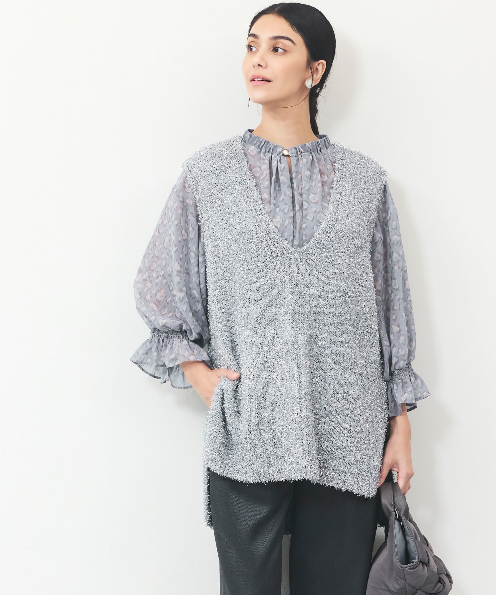 ラメスリットベスト