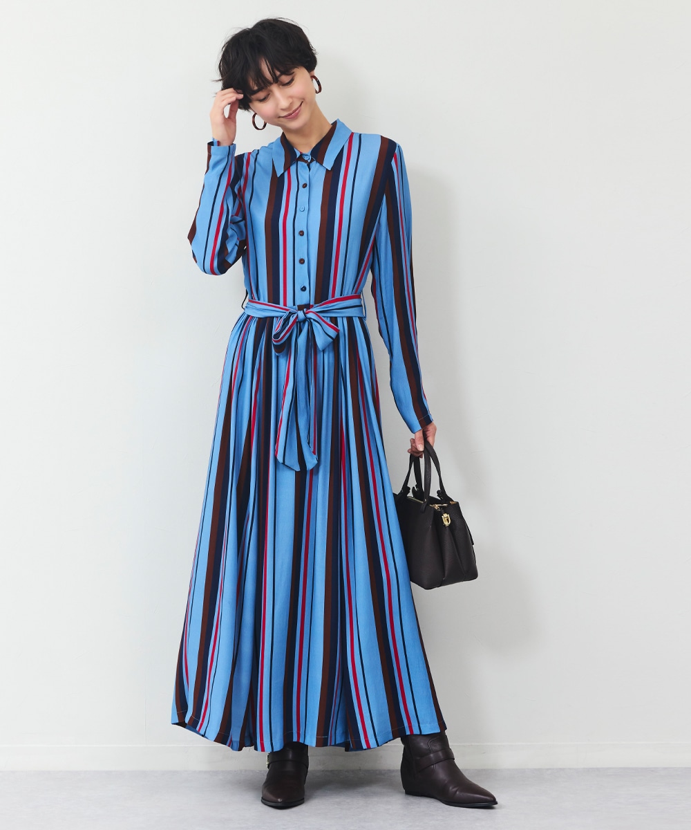 ストライプロングワンピース