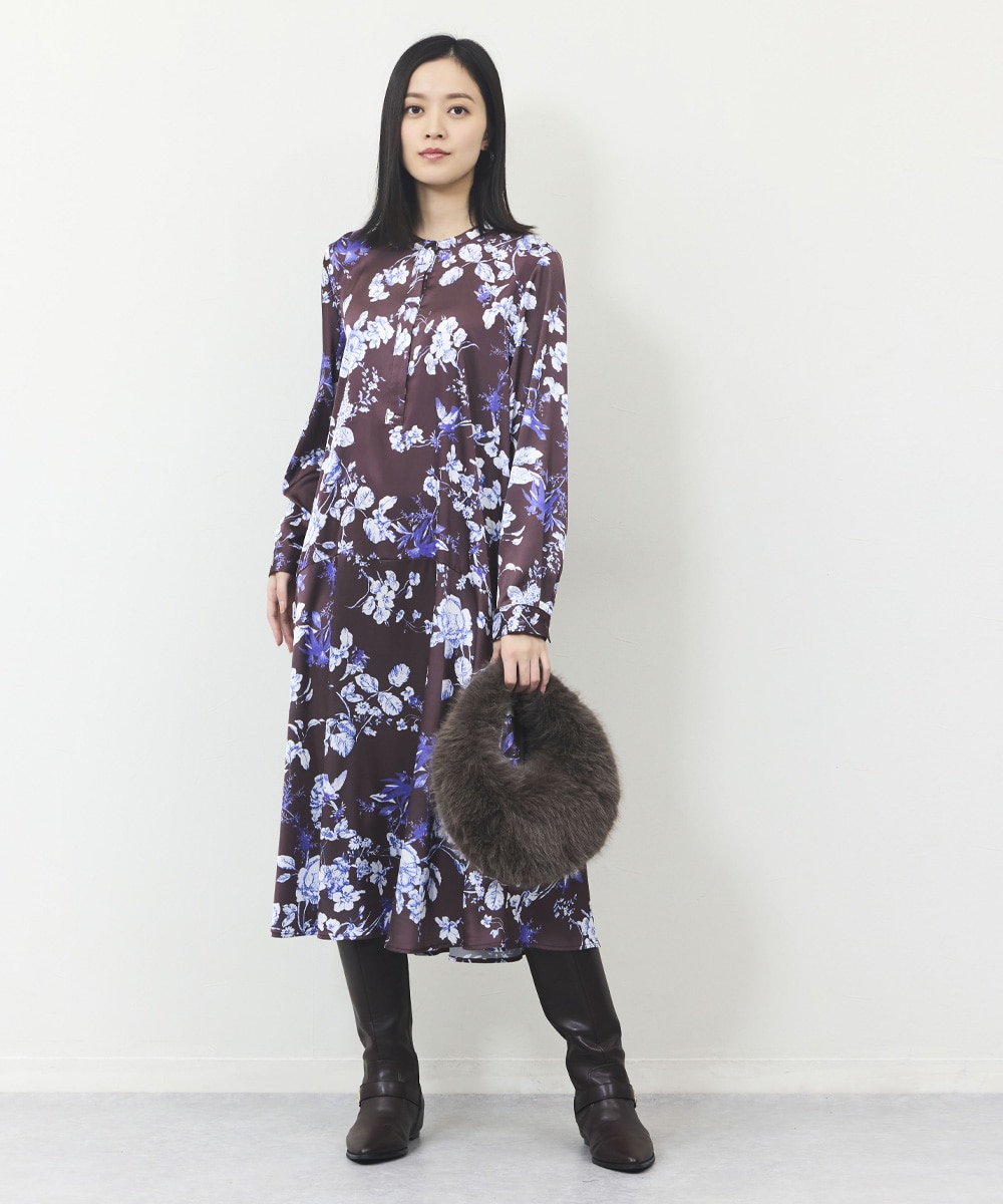 フラワーバード柄ワンピース