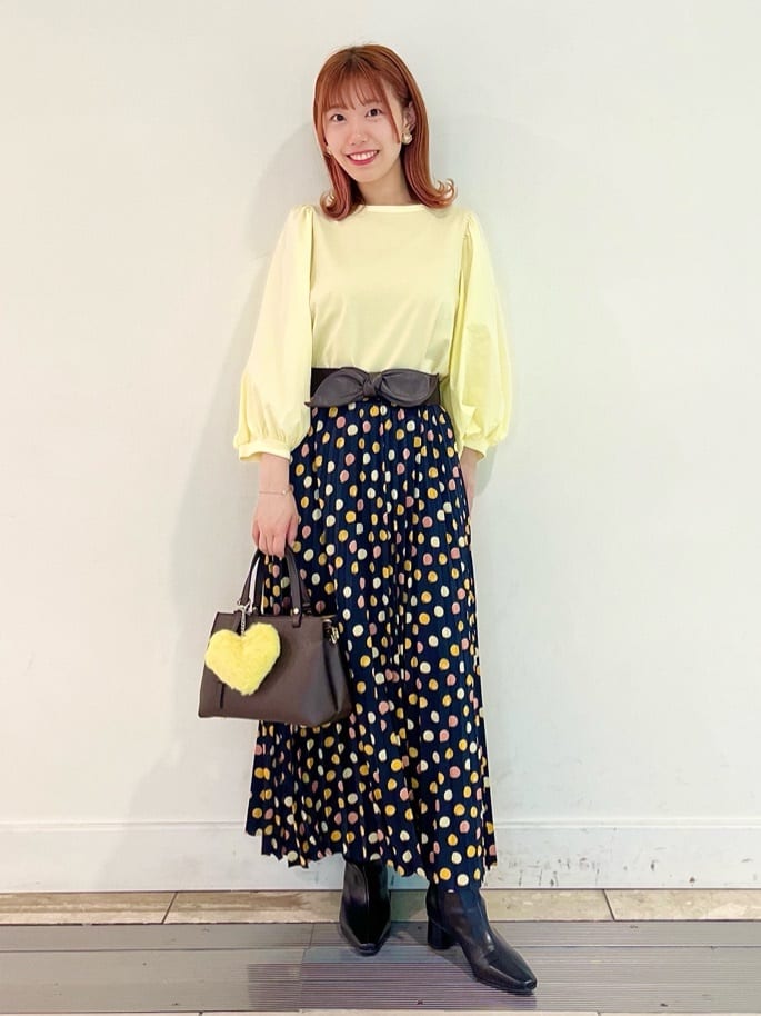 異素材パフスリーブTOPS