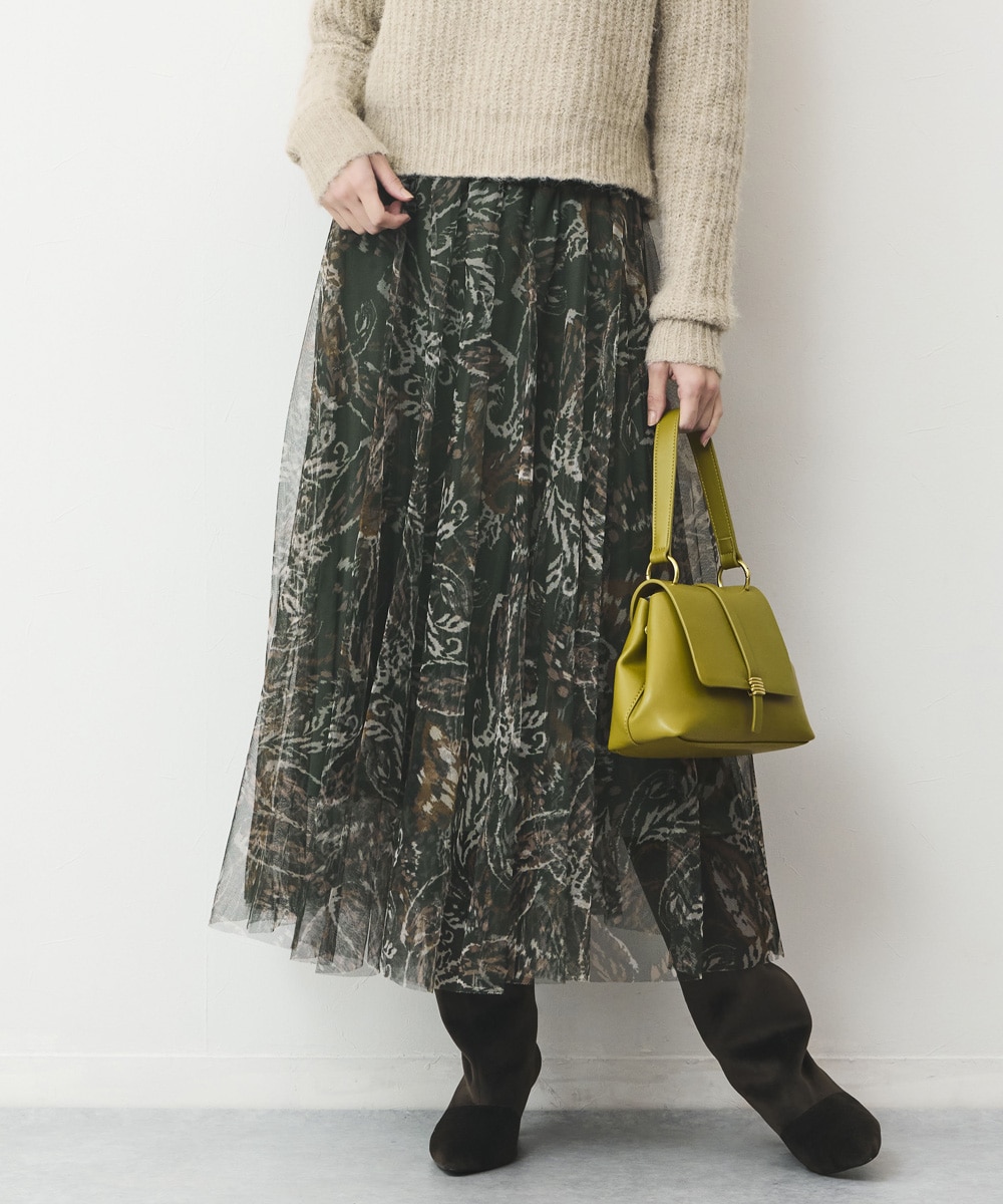 ペイズリーチュールスカート