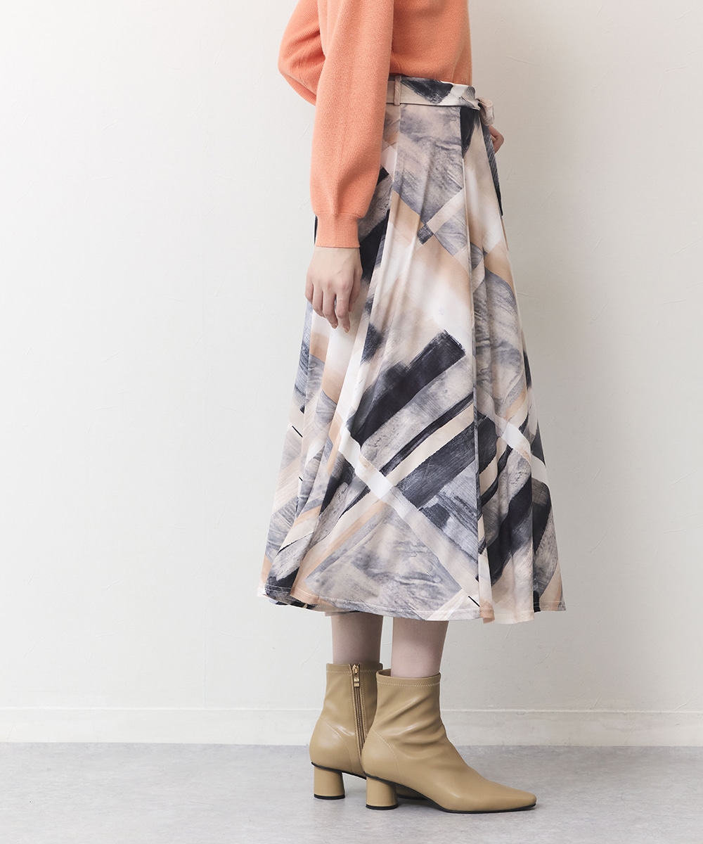 チェックプリントジャージスカート