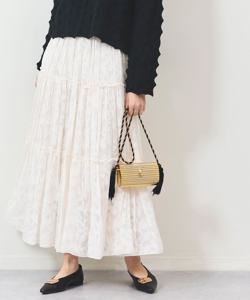 フラワーティアードスカート