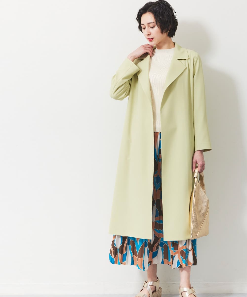 プリーツ切替コート