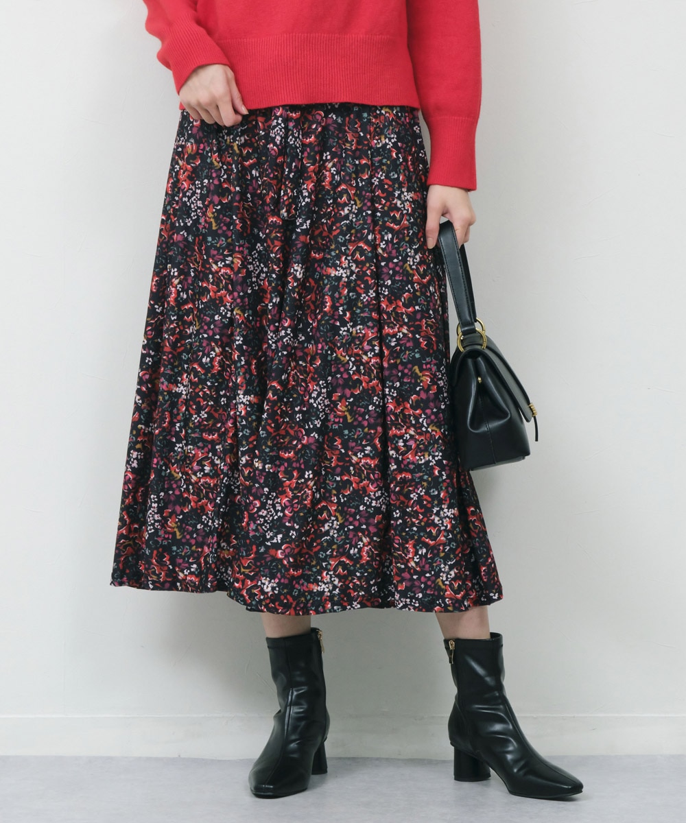 フラワージャージスカート