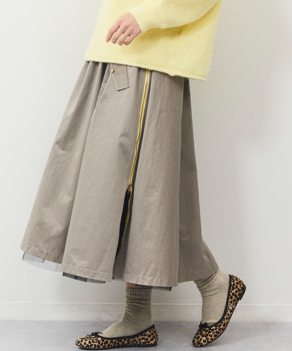 パニエ付きギャザースカート