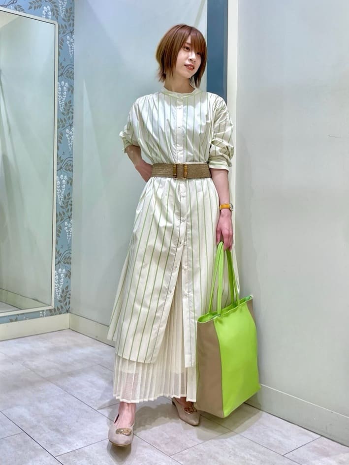 ストライプシャツワンピース
