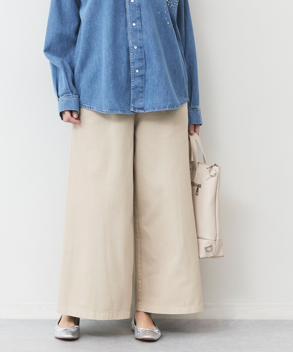 カラーワイドデニムパンツ