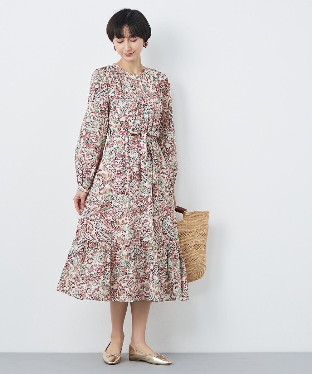 ペイズリーティアードワンピース