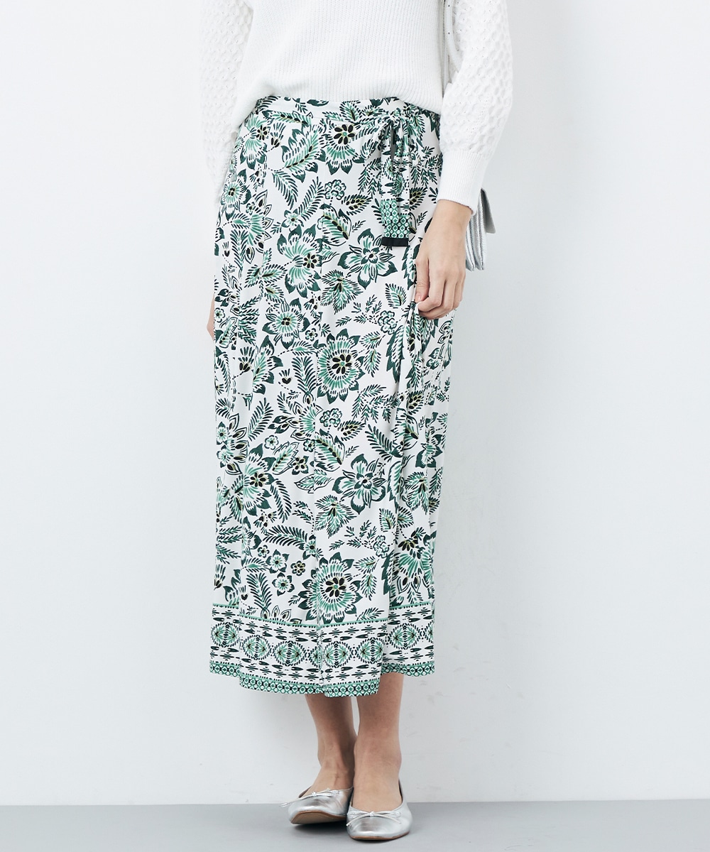 フラワーパネルジャージスカート