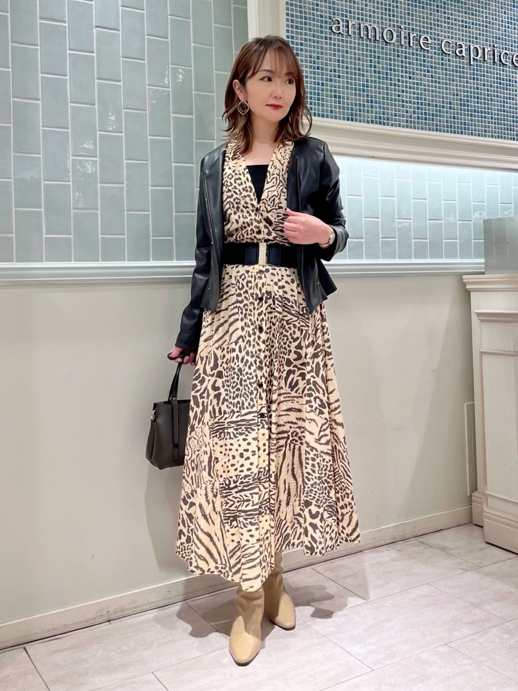 アニマルプリントワンピース