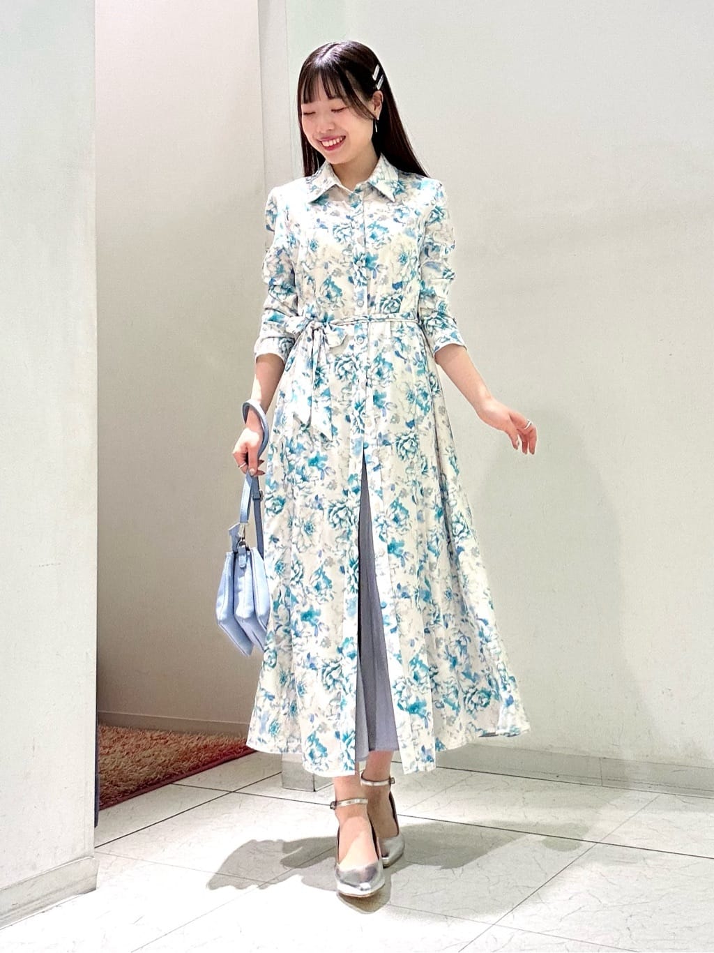 フラワーシャツワンピース